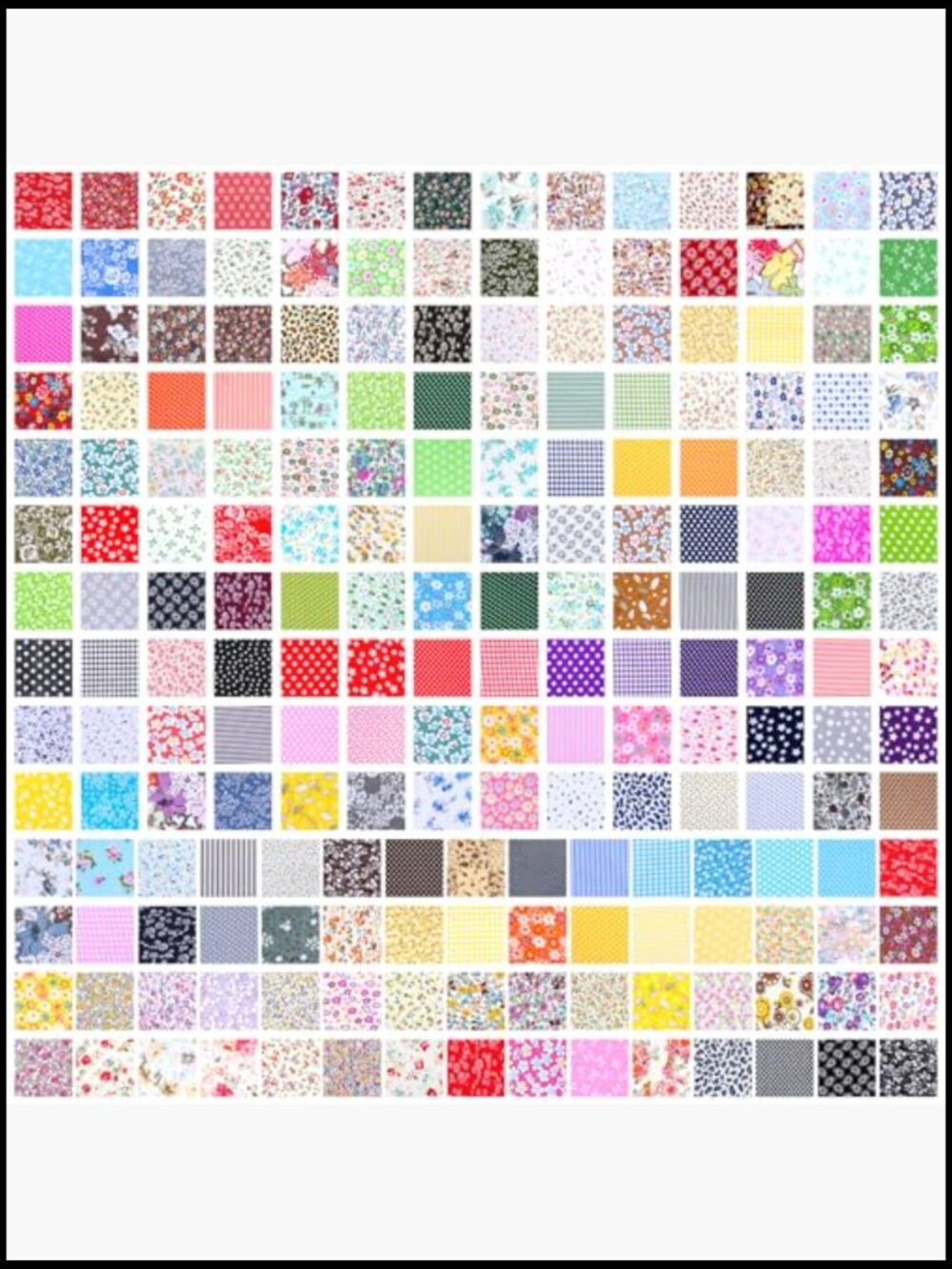 Precut Cotton Fabric Squares Bundle 200 Pcs 10x10 Patchwork Sewing Craft Floral - Picture 3 of 6